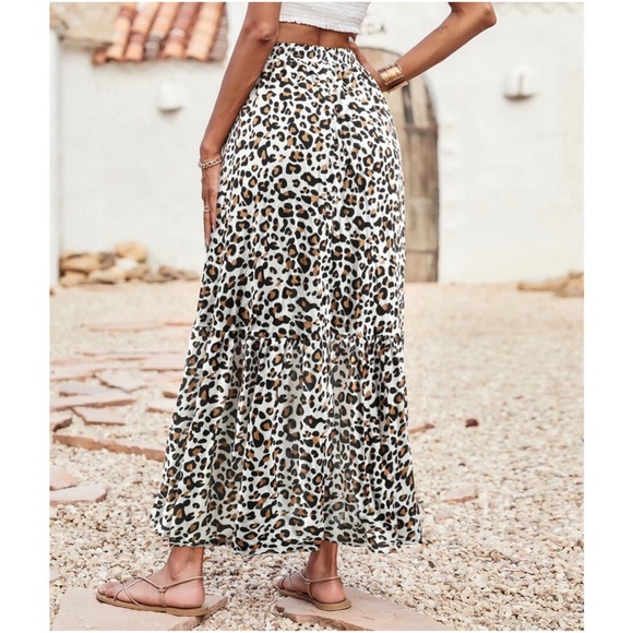 Boho Leopard Print Tassel Maxi Skirt - Picture 9 of 9